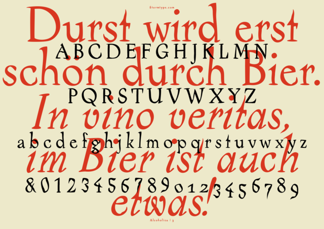 Пример шрифта Alcoholica Italic